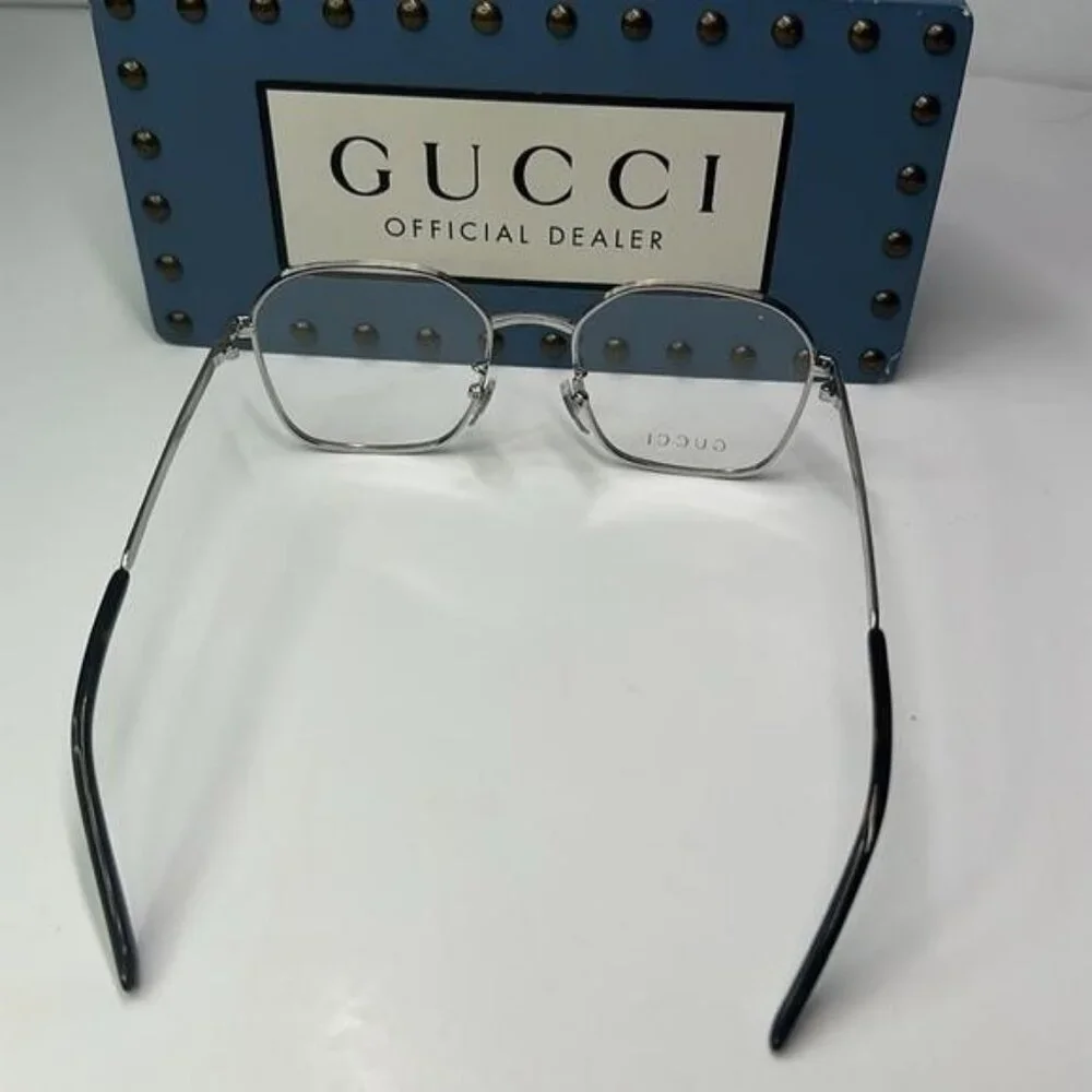 Gucci GG0946OA Square Metal Eyeglasses – Full Rim Frame for Men
